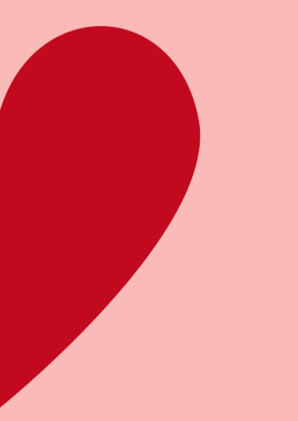 Minimalist Connection Modern Art - The Half Heart Pink Wall Print