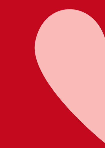 Minimalist Connection Modern Art - The Half Heart Red Wall Print