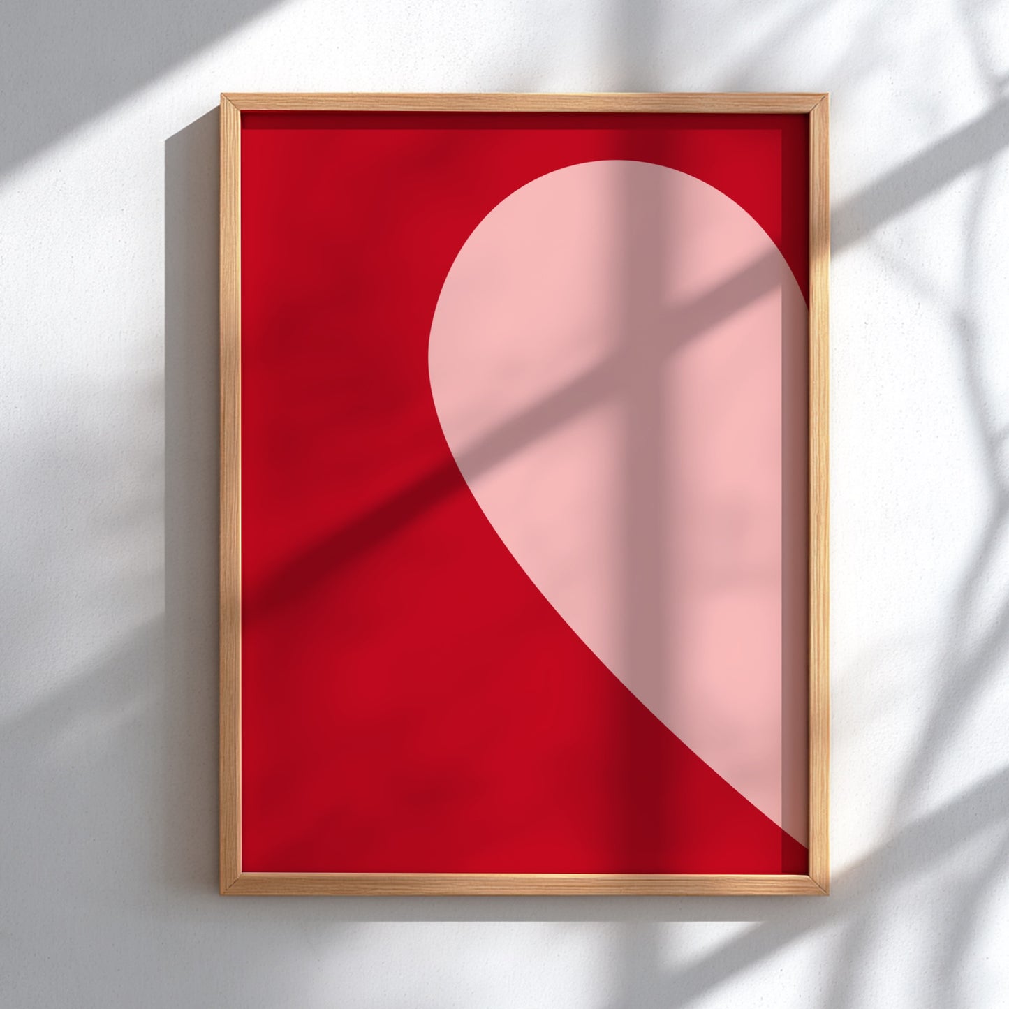 Minimalist Connection Modern Art - The Half Heart Red Wall Print