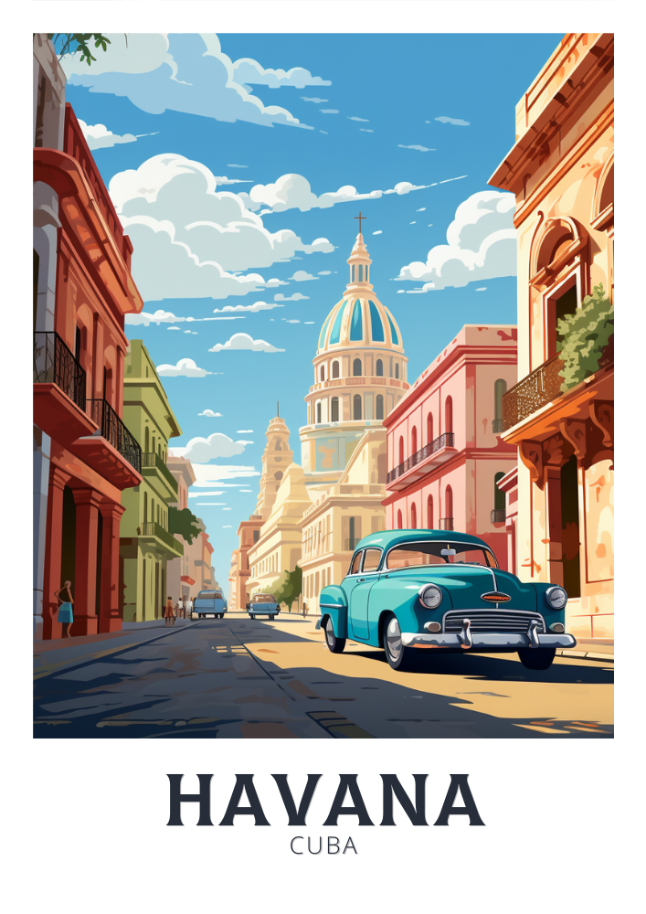 South America HAVANA PRINT - RETRO ARTWORK