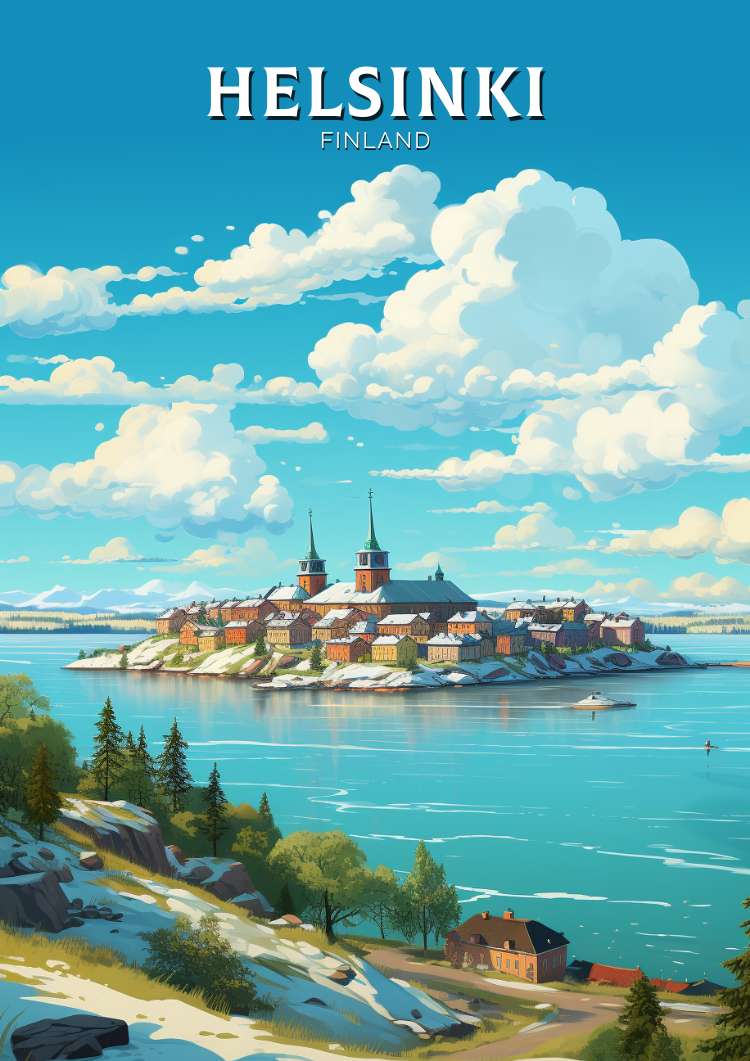 Europe HELSINKI TRAVEL WALL ART - FINLAND POSTER