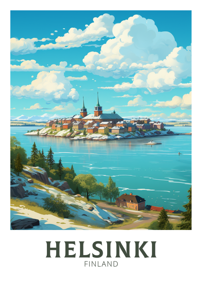 Europe HELSINKI TRAVEL WALL DECOR - FINLAND POSTER