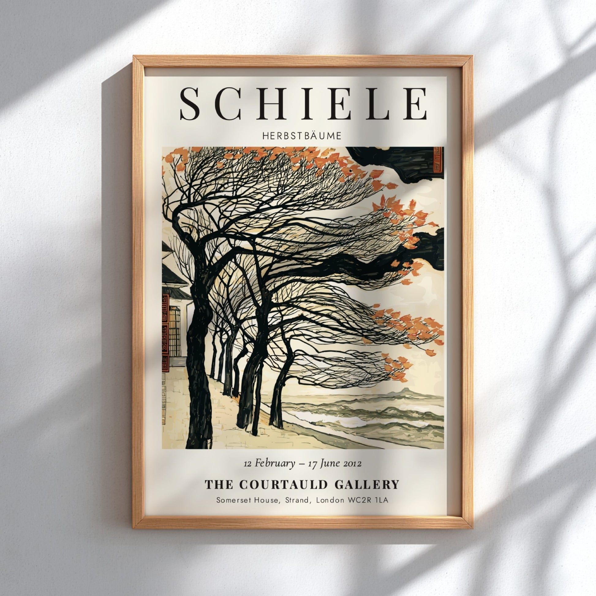Egon Schiele poster featuring Herbstbäume with autumn trees in warm colors