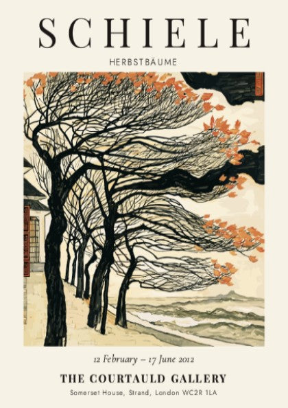 Egon Schiele poster featuring Herbstbäume with autumn trees in warm colors