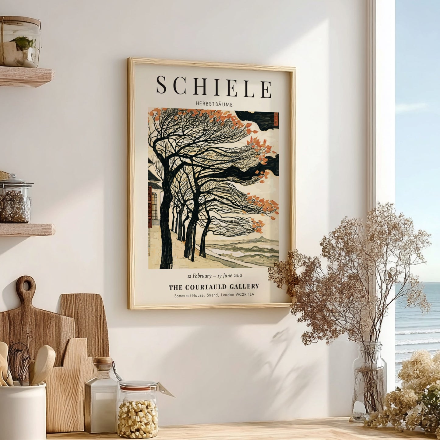 Egon Schiele poster featuring Herbstbäume with autumn trees in warm colors