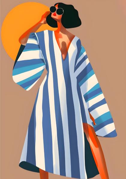 Editorial Summer Modern Art - The High-Fashion Aesthetic Wall Print