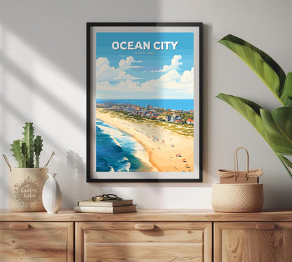 Ocean City Travel Poster, Ocean City Wall Art, Ocean City Print, Maryland Artwork, Home Décor, Ocean City Maryland Poster, Ocean City Art
