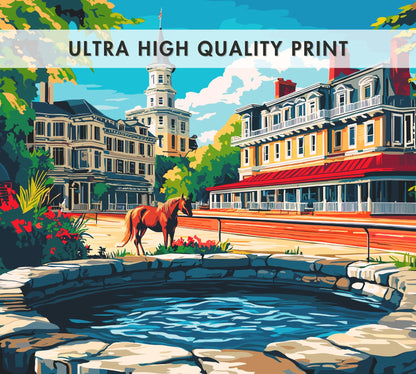 Saratoga Travel Poster, Saratoga Wall Art, Saratoga Photo Print, Saratoga Springs Artwork, Home Décor, Saratoga Art, Saratoga Springs Art