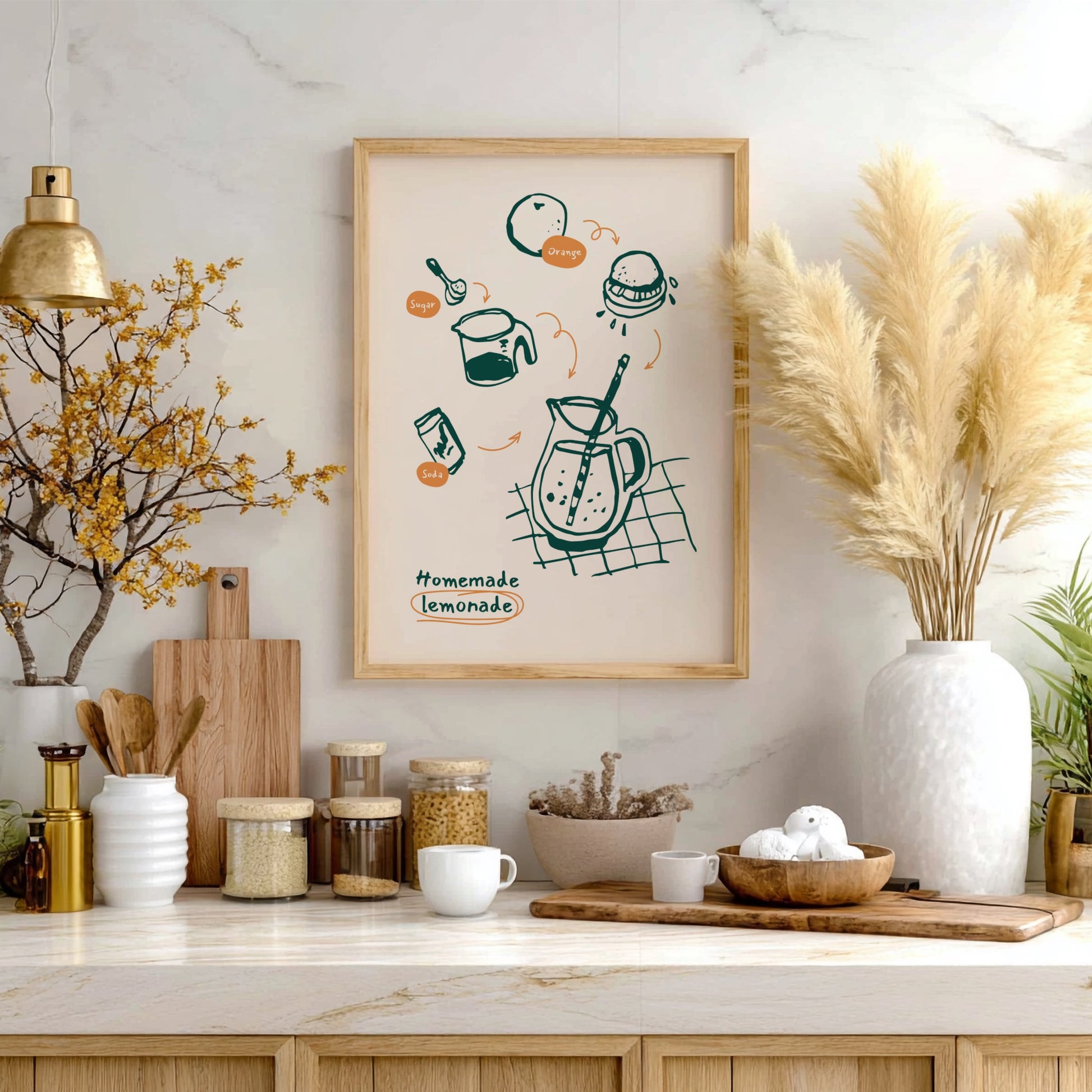 Homemade Lemonade Poster - Refreshing Citrus Drink Wall Art Print
