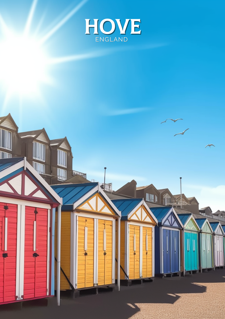 Europe HOVE TRAVEL POSTER - ENGLAND ARTWORK