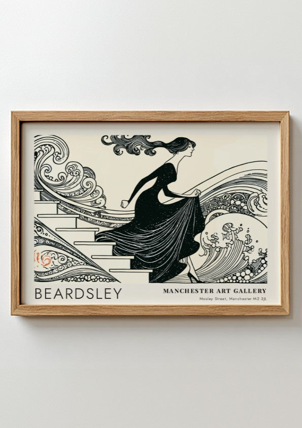 Wall art poster featuring Aubrey Beardsley's How King Arthur Saw the Questing Beast illustration.