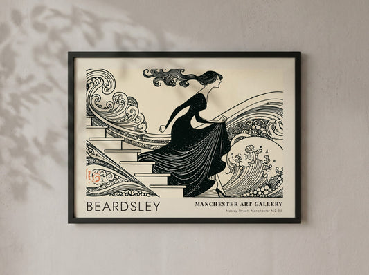 Wall art poster featuring Aubrey Beardsley's How King Arthur Saw the Questing Beast illustration.