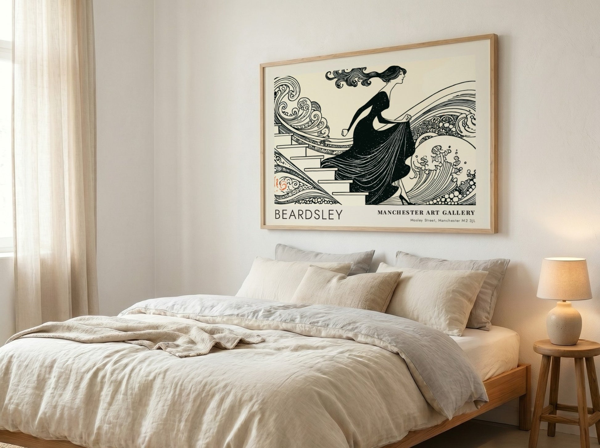 Wall art poster featuring Aubrey Beardsley's How King Arthur Saw the Questing Beast illustration.