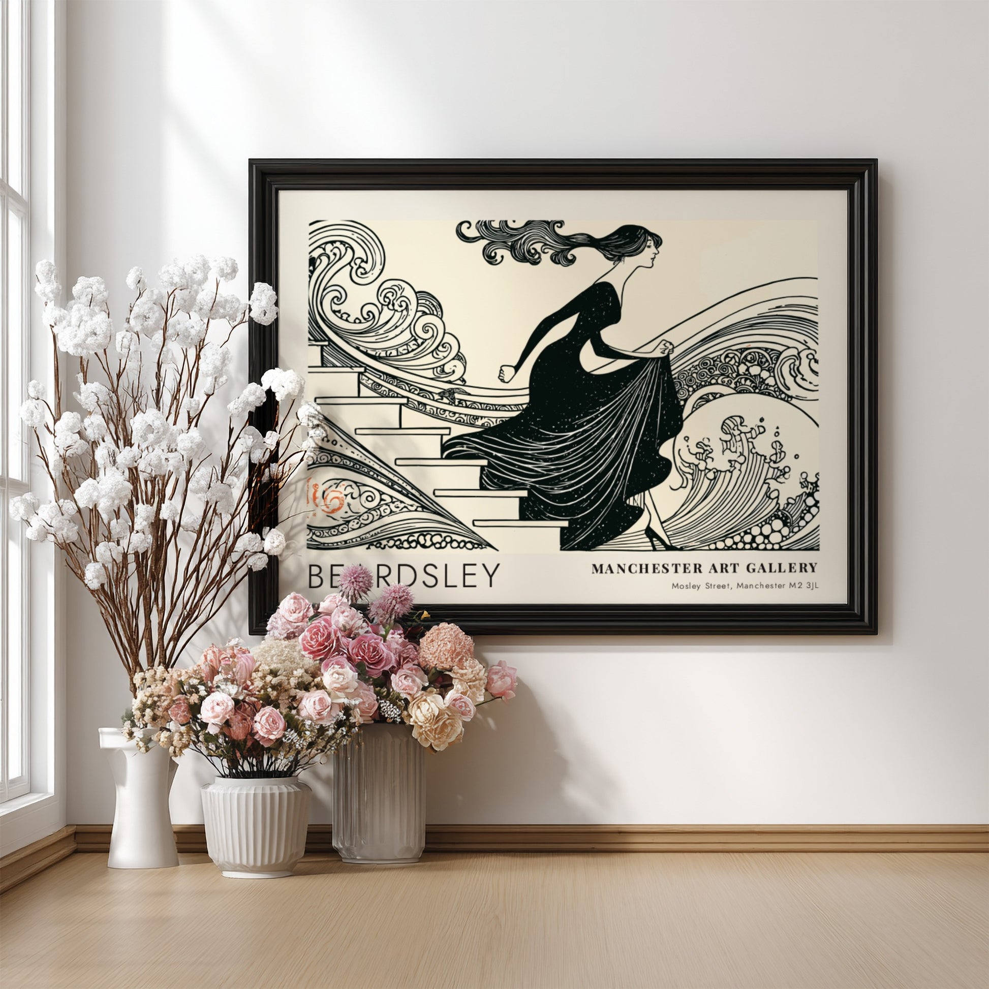 Wall art poster featuring Aubrey Beardsley's How King Arthur Saw the Questing Beast illustration.