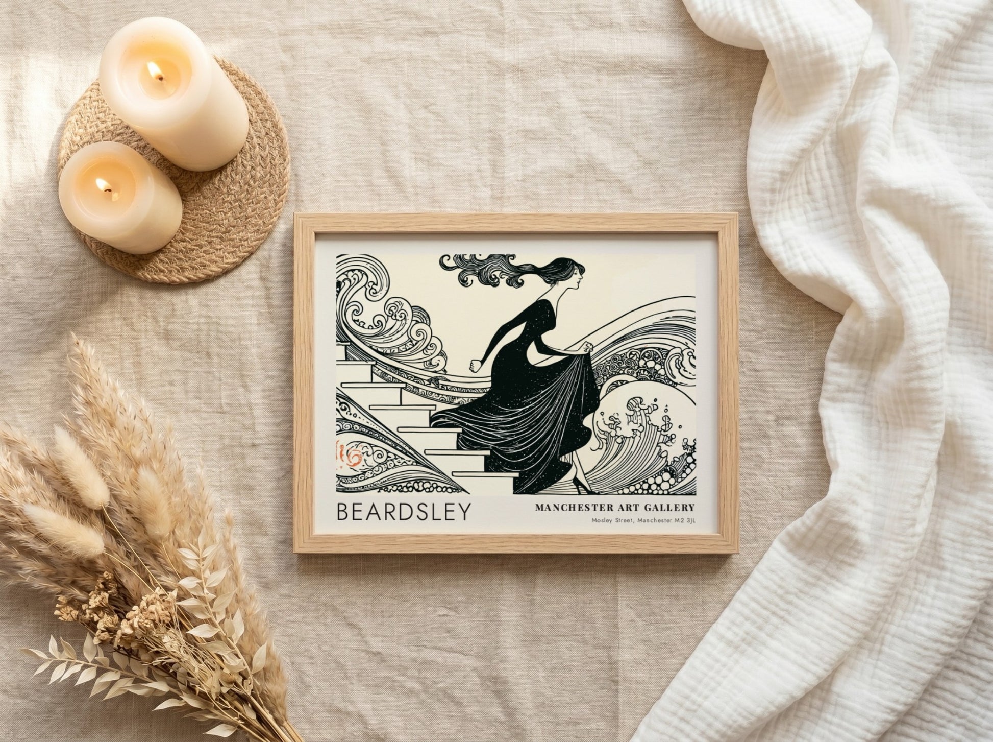 Wall art poster featuring Aubrey Beardsley's How King Arthur Saw the Questing Beast illustration.