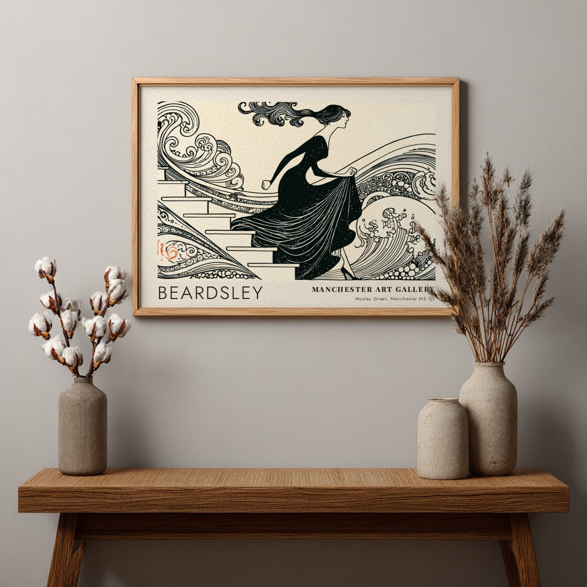 Wall art poster featuring Aubrey Beardsley's How King Arthur Saw the Questing Beast illustration.