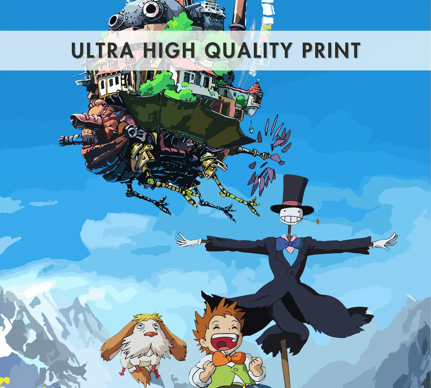 Studio Ghibli Howl's Moving Castle Inspired Poster - Anime poster