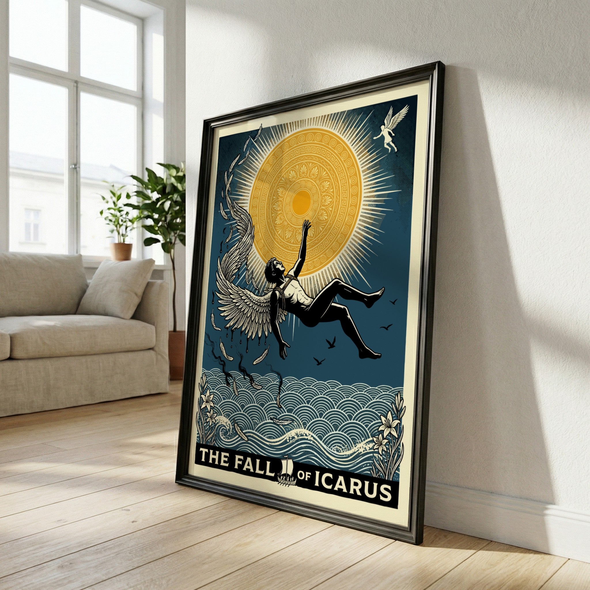 Icarus Falling Poster - Greek Mythology Wall Art, Mythic Decor ...