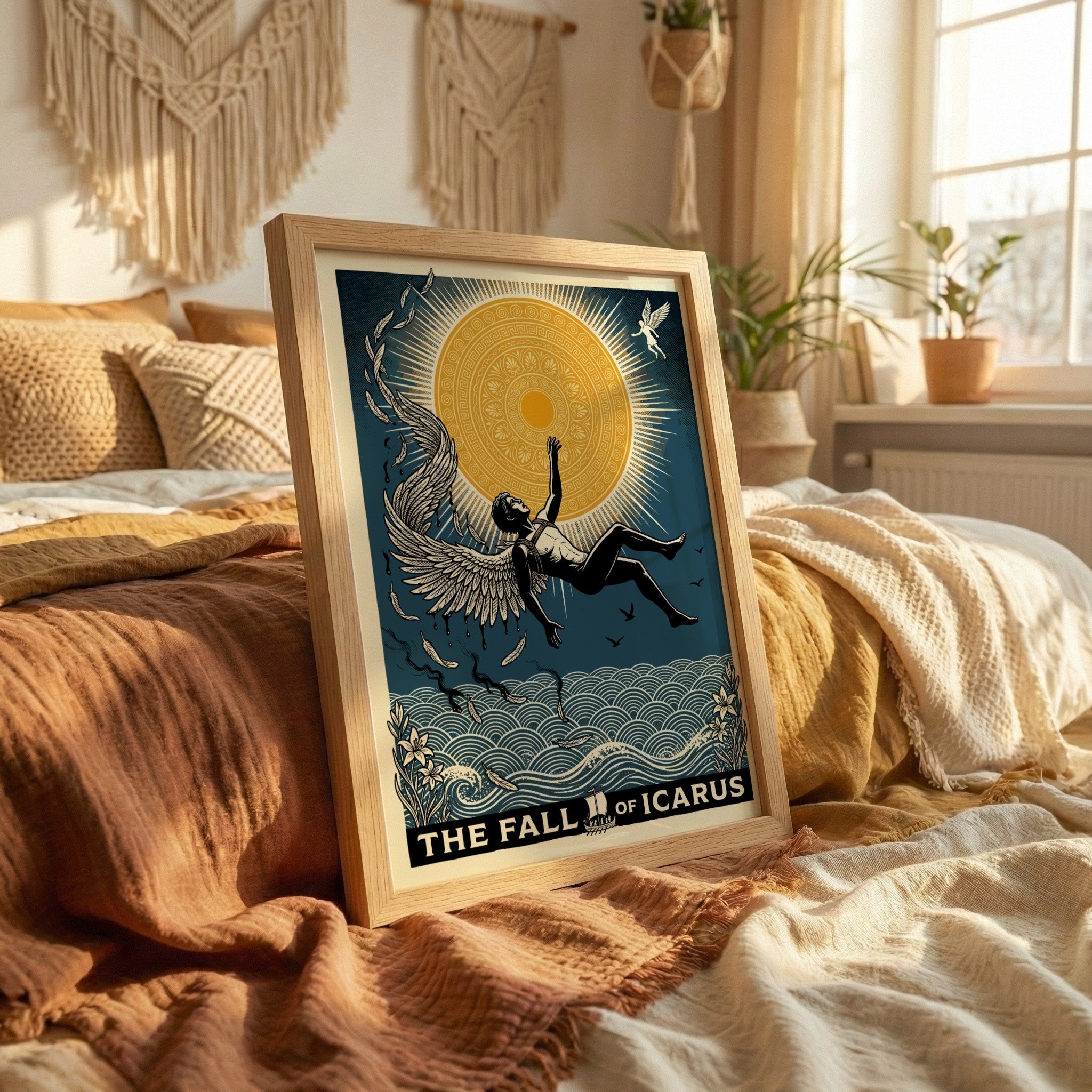 Icarus Falling Poster - Greek Mythology Wall Art, Mythic Decor ...