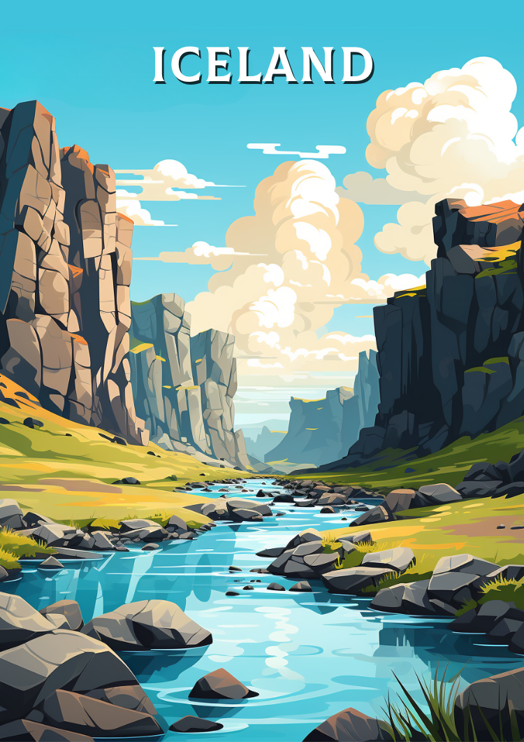 ICELAND TRAVEL WALL ART - ICELAND LANDSCAPE