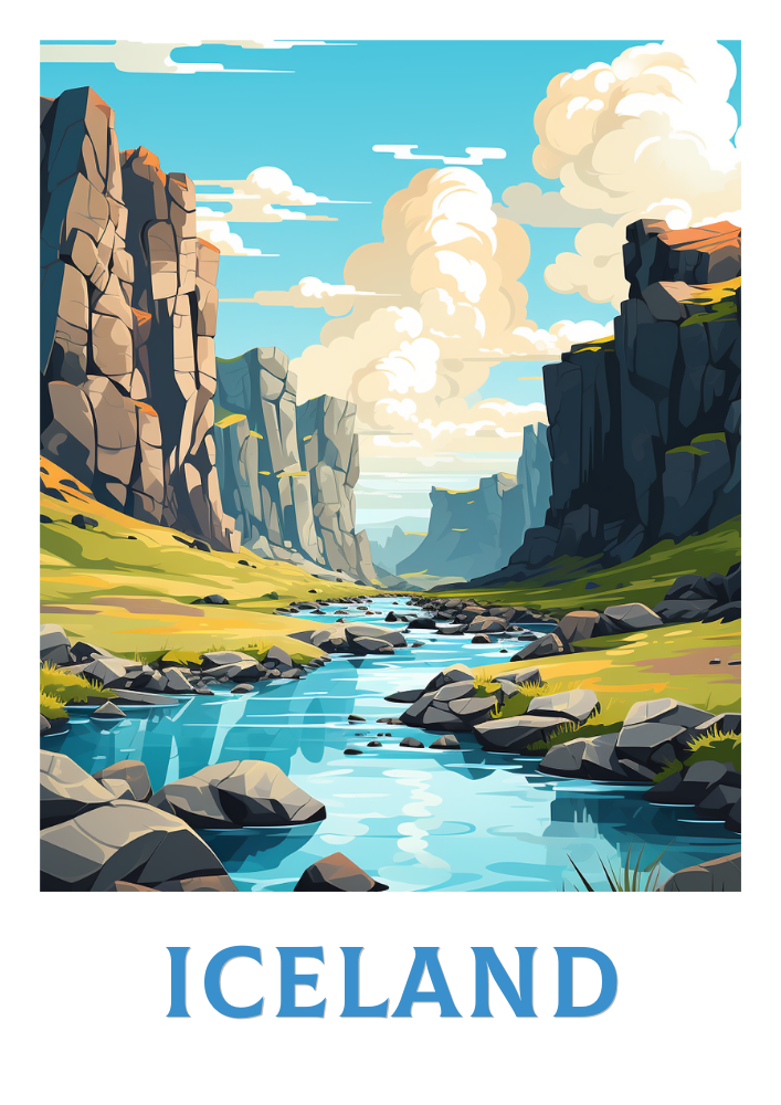 Europe ICELAND TRAVEL PAINTING - ICELAND LANDSCAPE