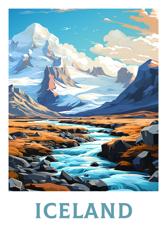 Europe ICELAND TRAVEL PICTURE - GLACIERS POSTER