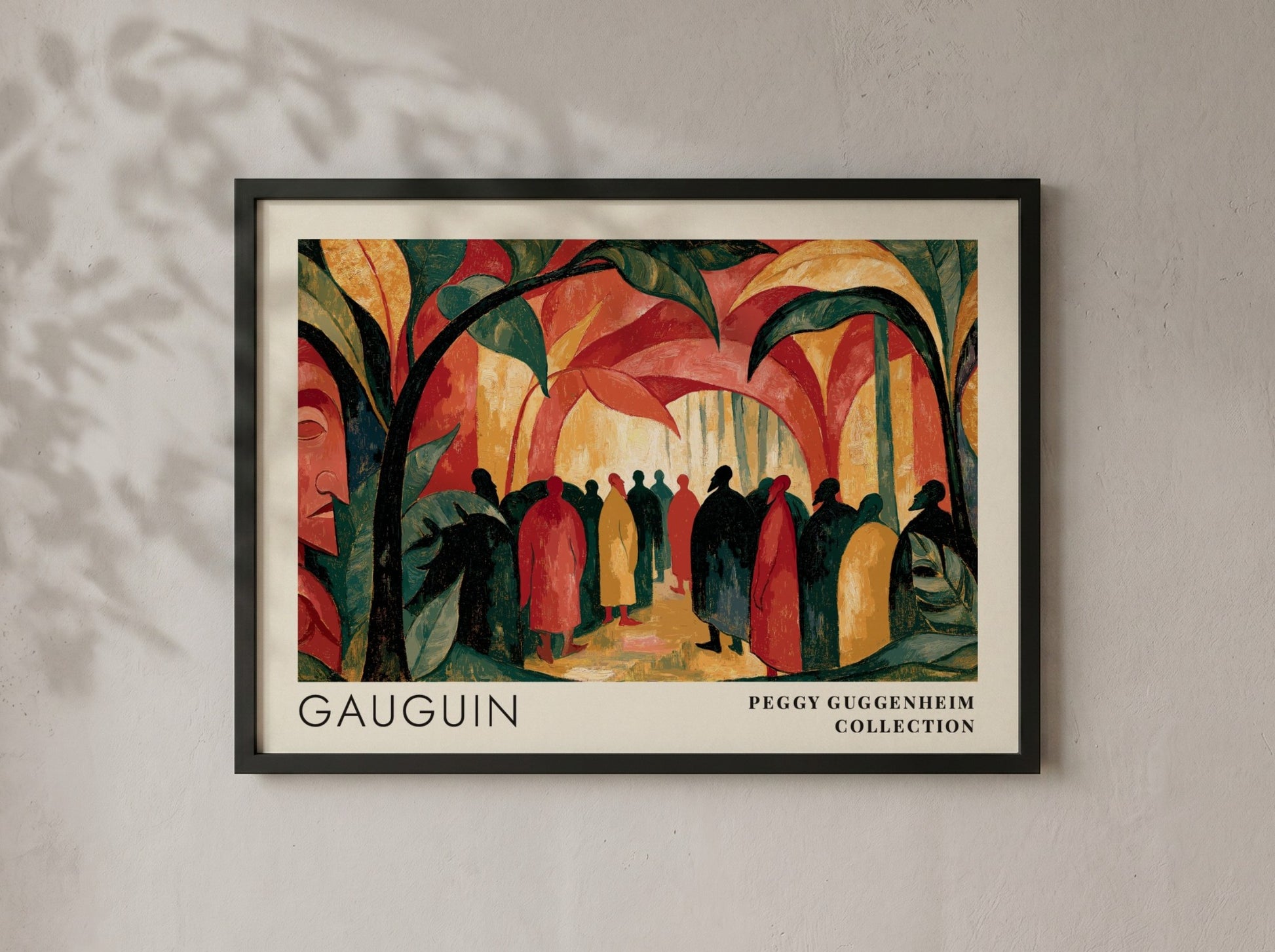 Wall art poster featuring Gauguin Polinesia Idolo scene with figures in a tropical forest