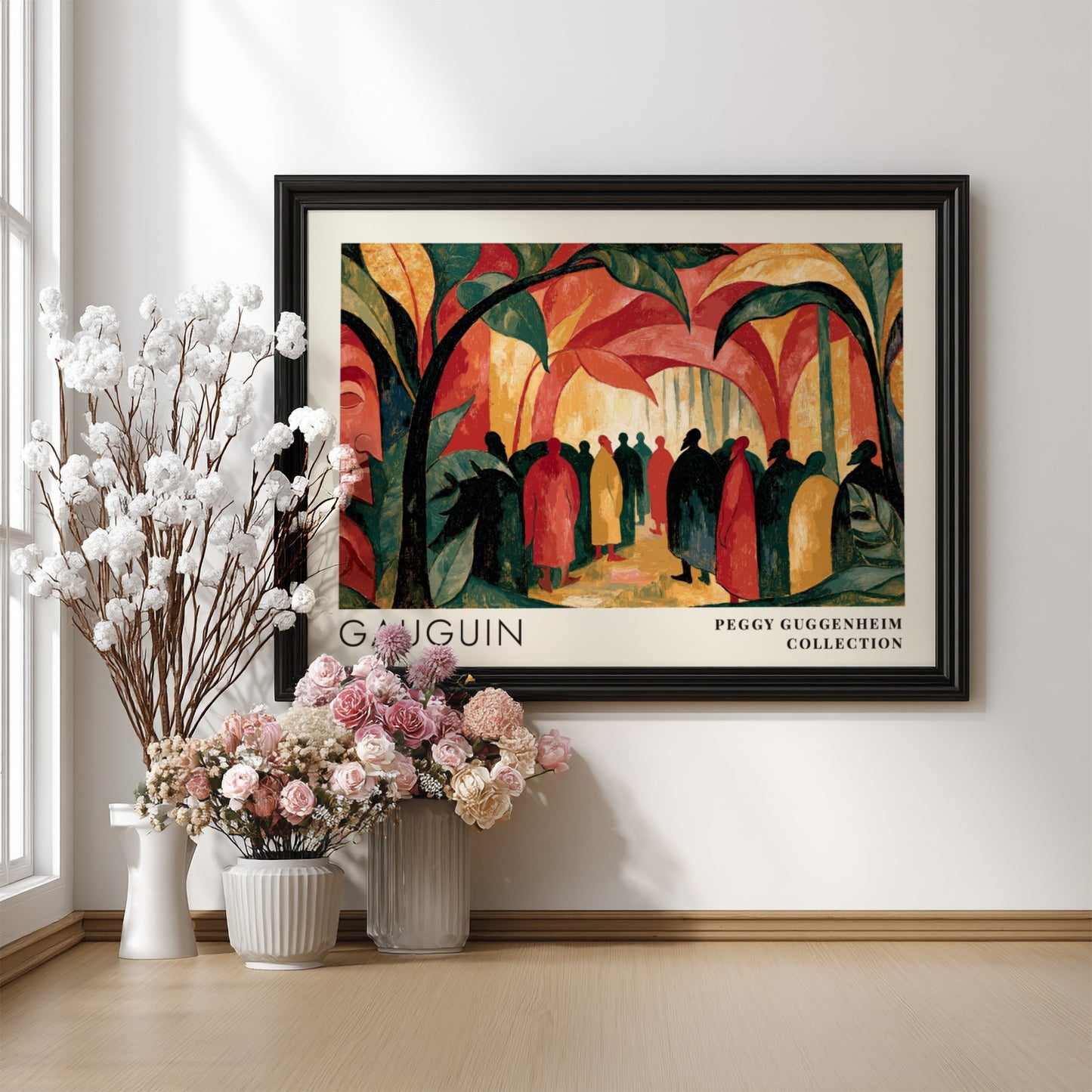Wall art poster featuring Gauguin Polinesia Idolo scene with figures in a tropical forest