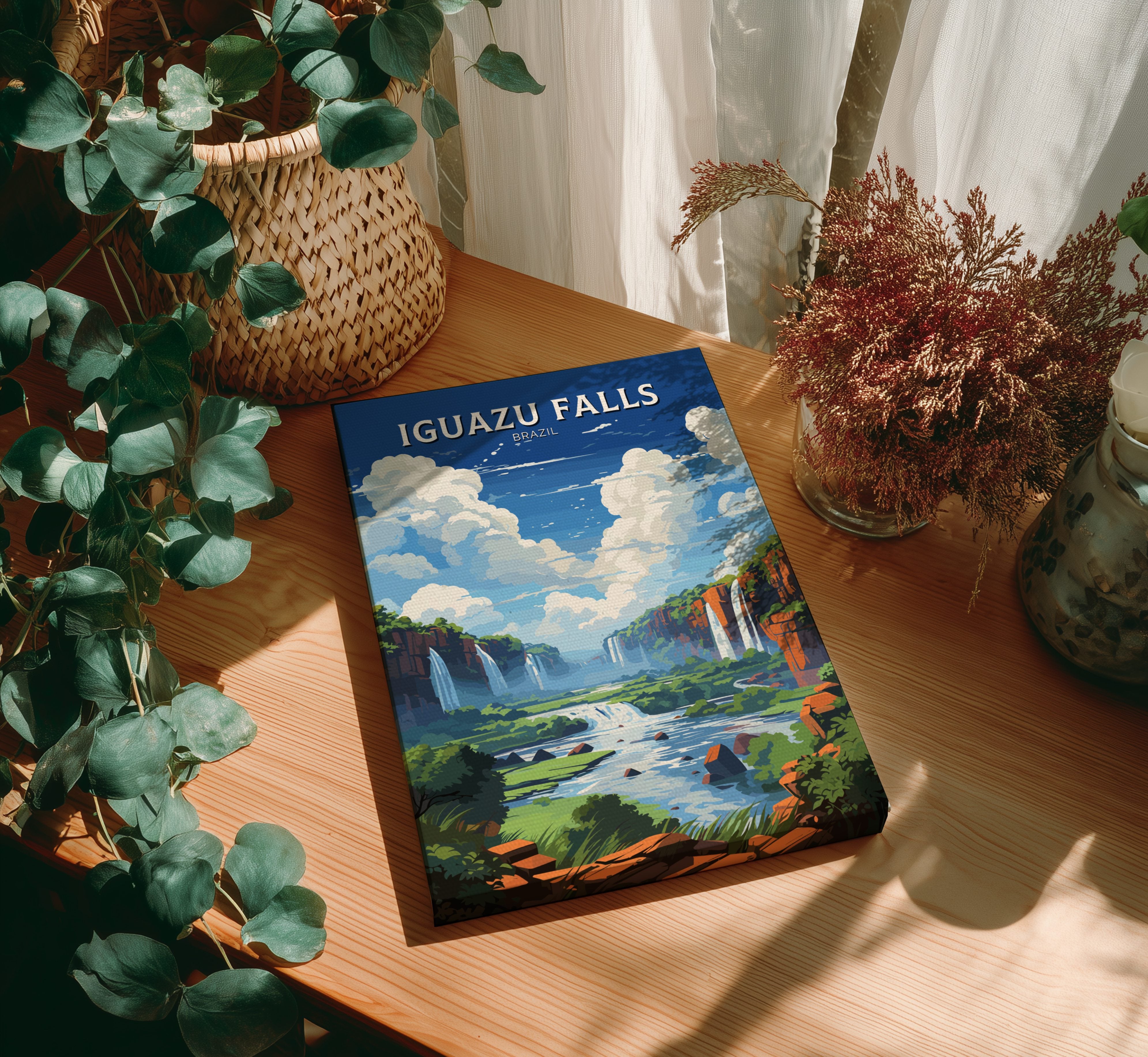 South America IGUAZU FALLS PRINT - TRAVEL POSTER