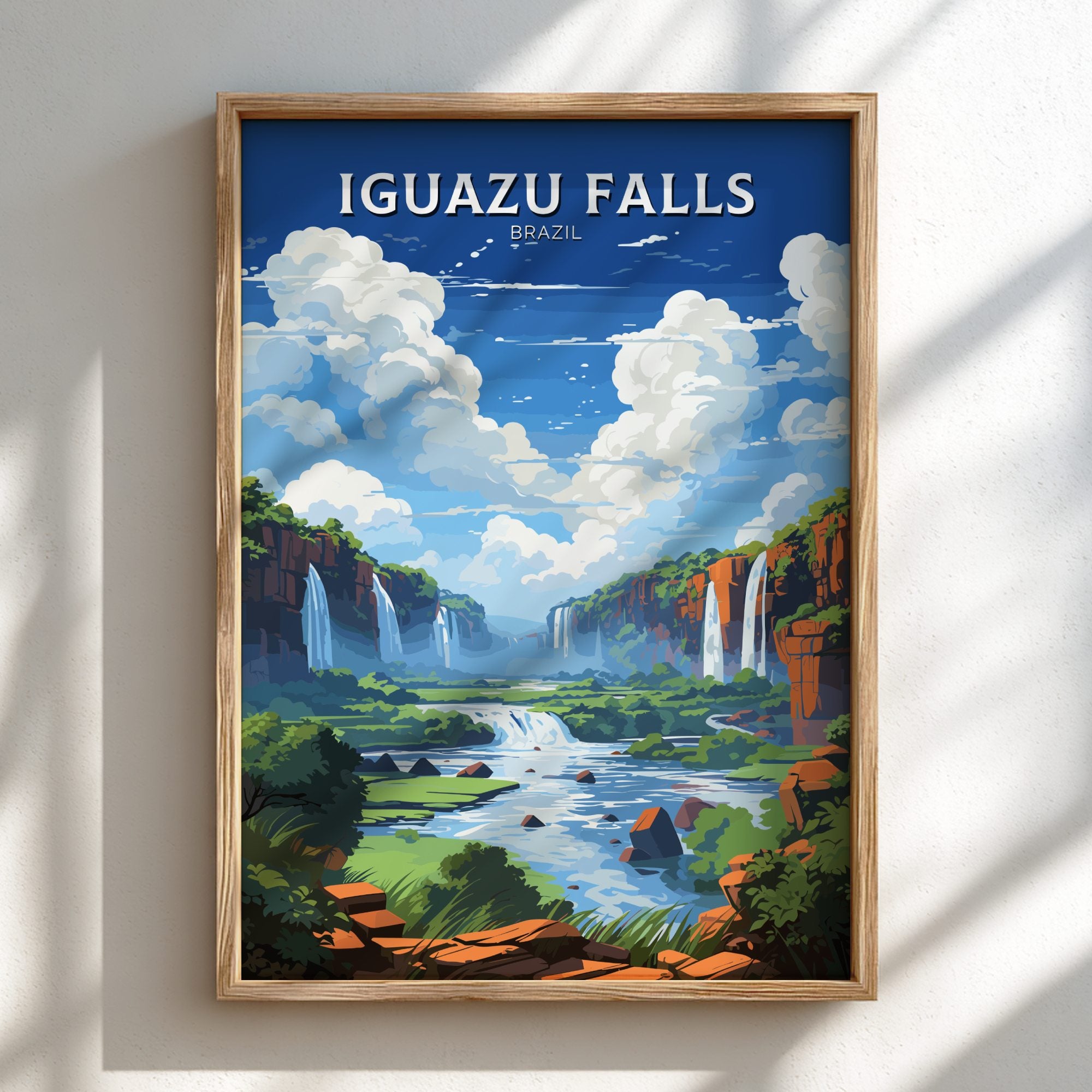 South America IGUAZU FALLS PRINT - TRAVEL POSTER