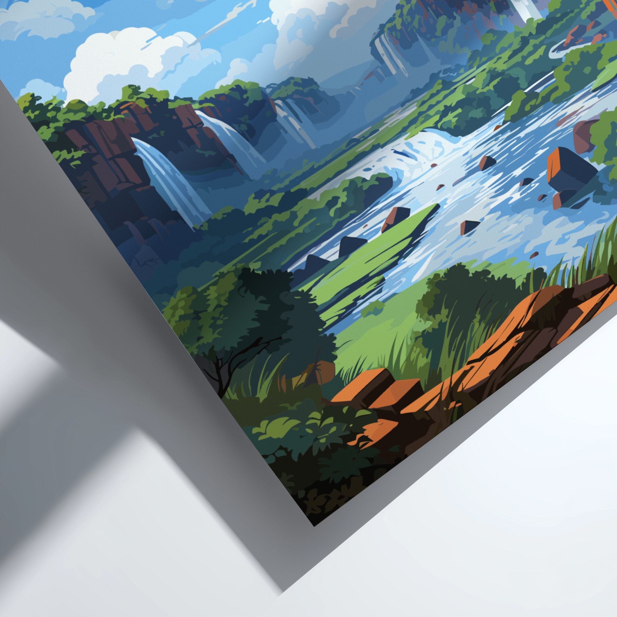 South America IGUAZU FALLS PRINT - TRAVEL POSTER