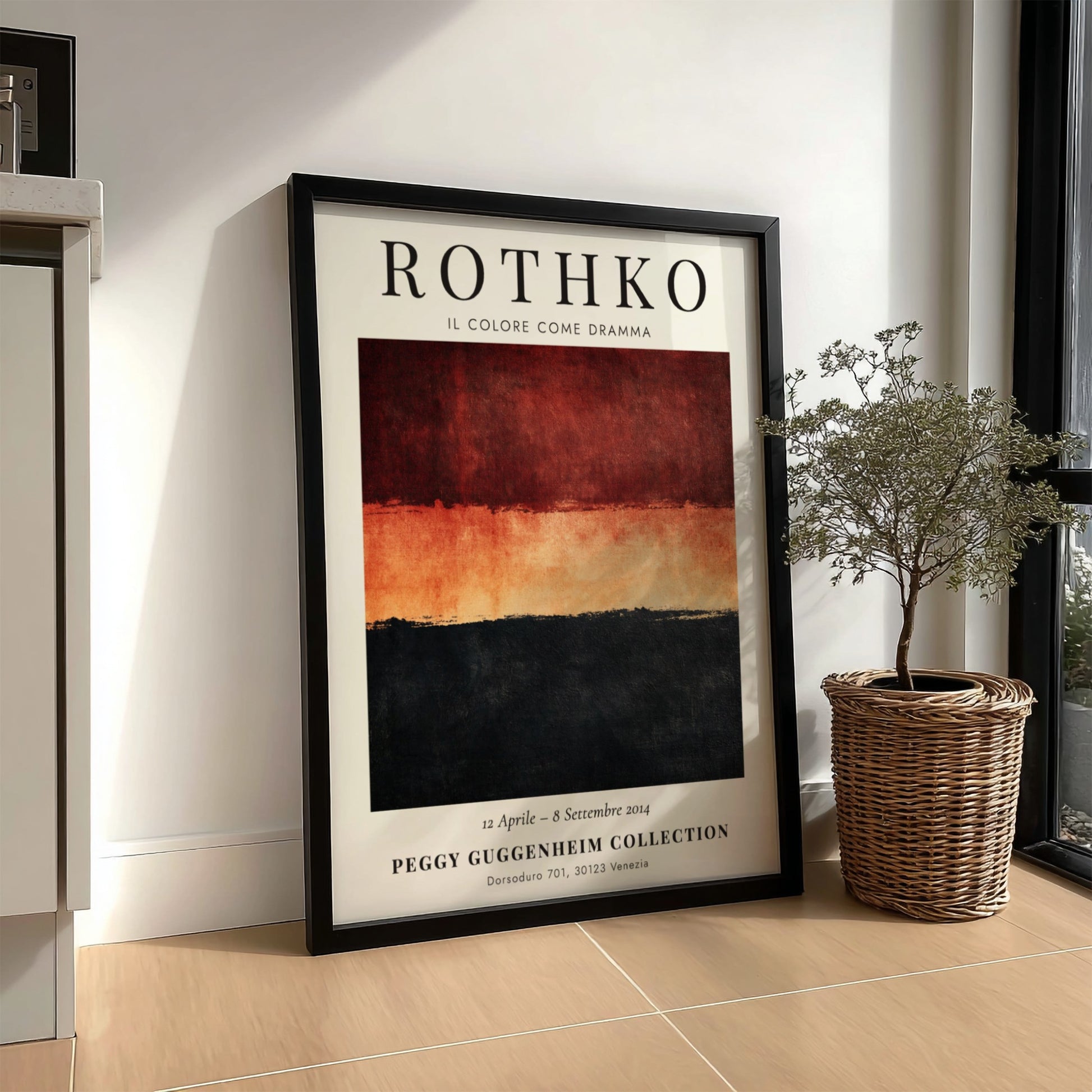 Wall art poster featuring Mark Rothko exhibition design titled Il Colore Come Dramma