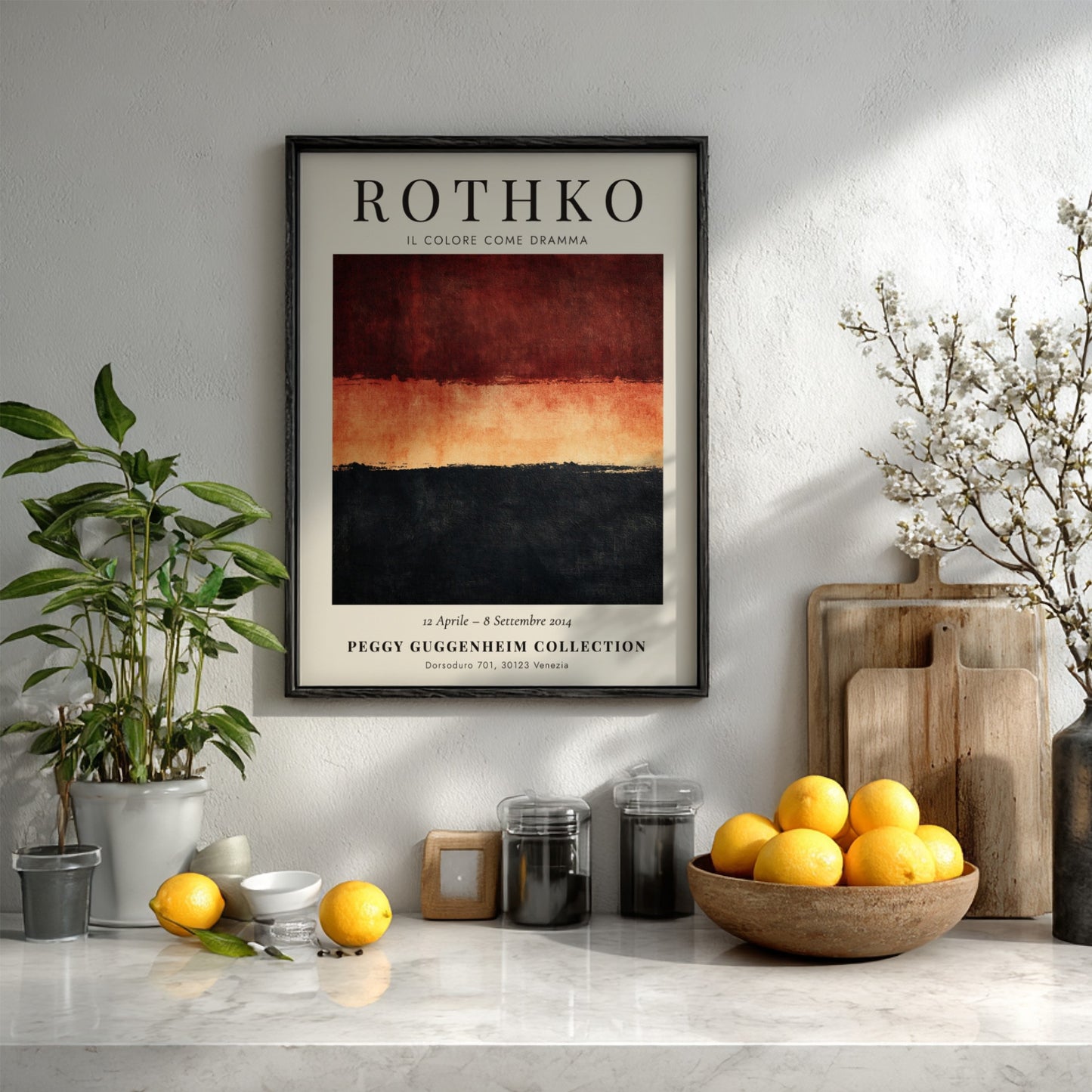 Wall art poster featuring Mark Rothko exhibition design titled Il Colore Come Dramma