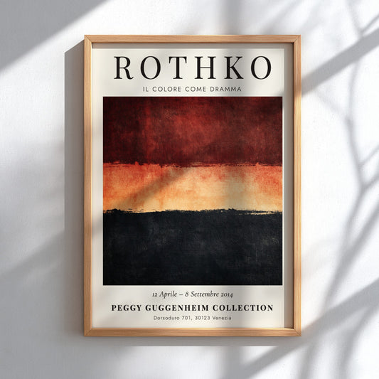 Wall art poster featuring Mark Rothko exhibition design titled Il Colore Come Dramma