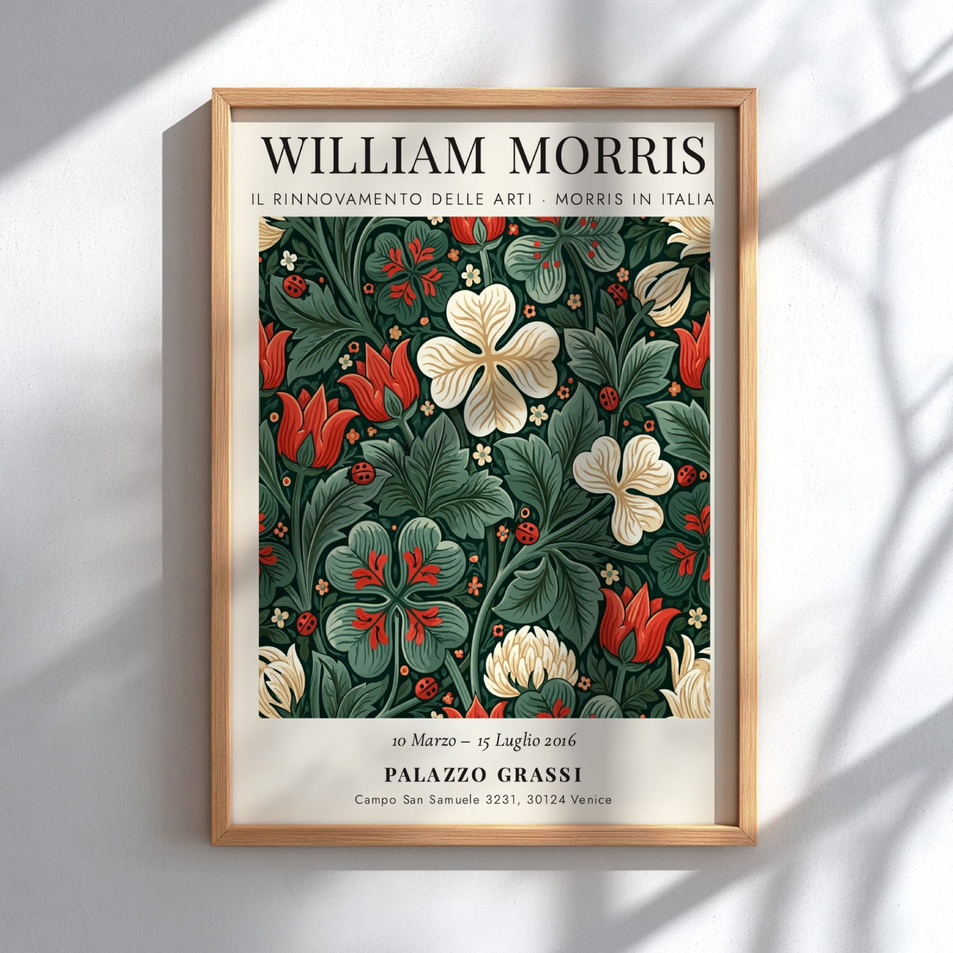 William Morris poster featuring floral design in vibrant colors