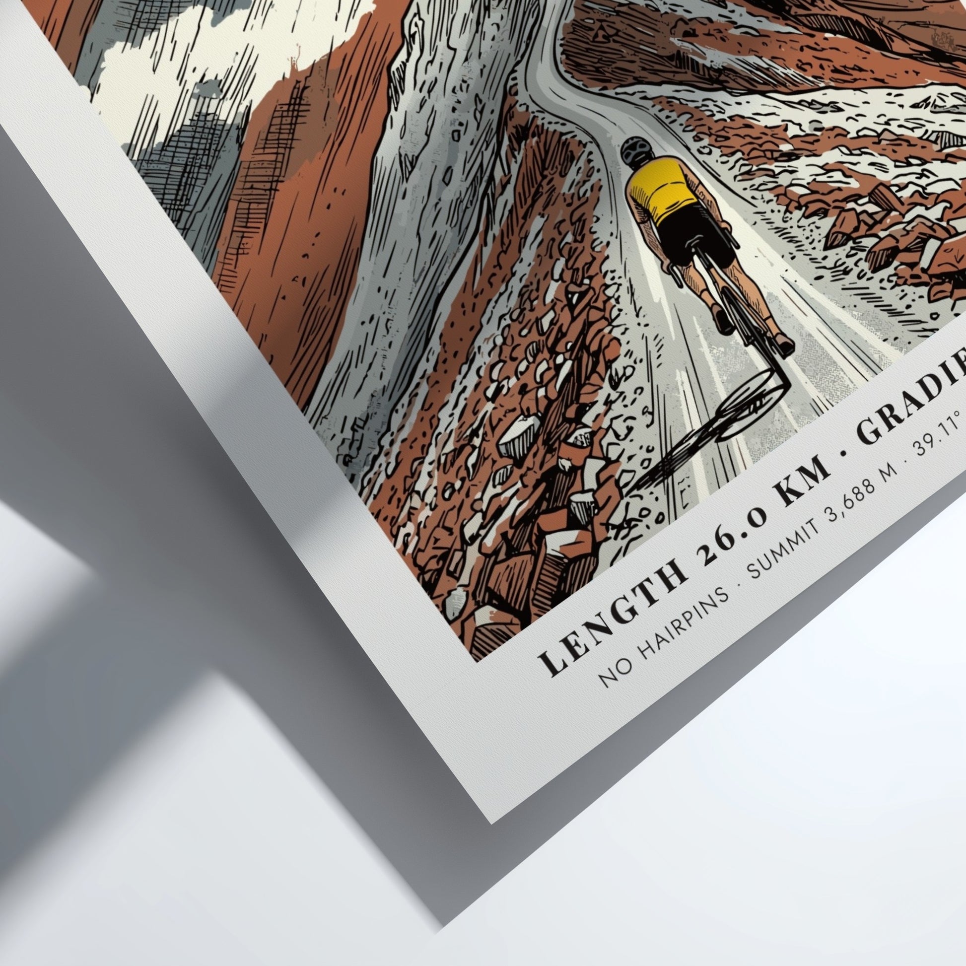 Poster of a cyclist climbing the winding Independence Pass road in Colorado mountains