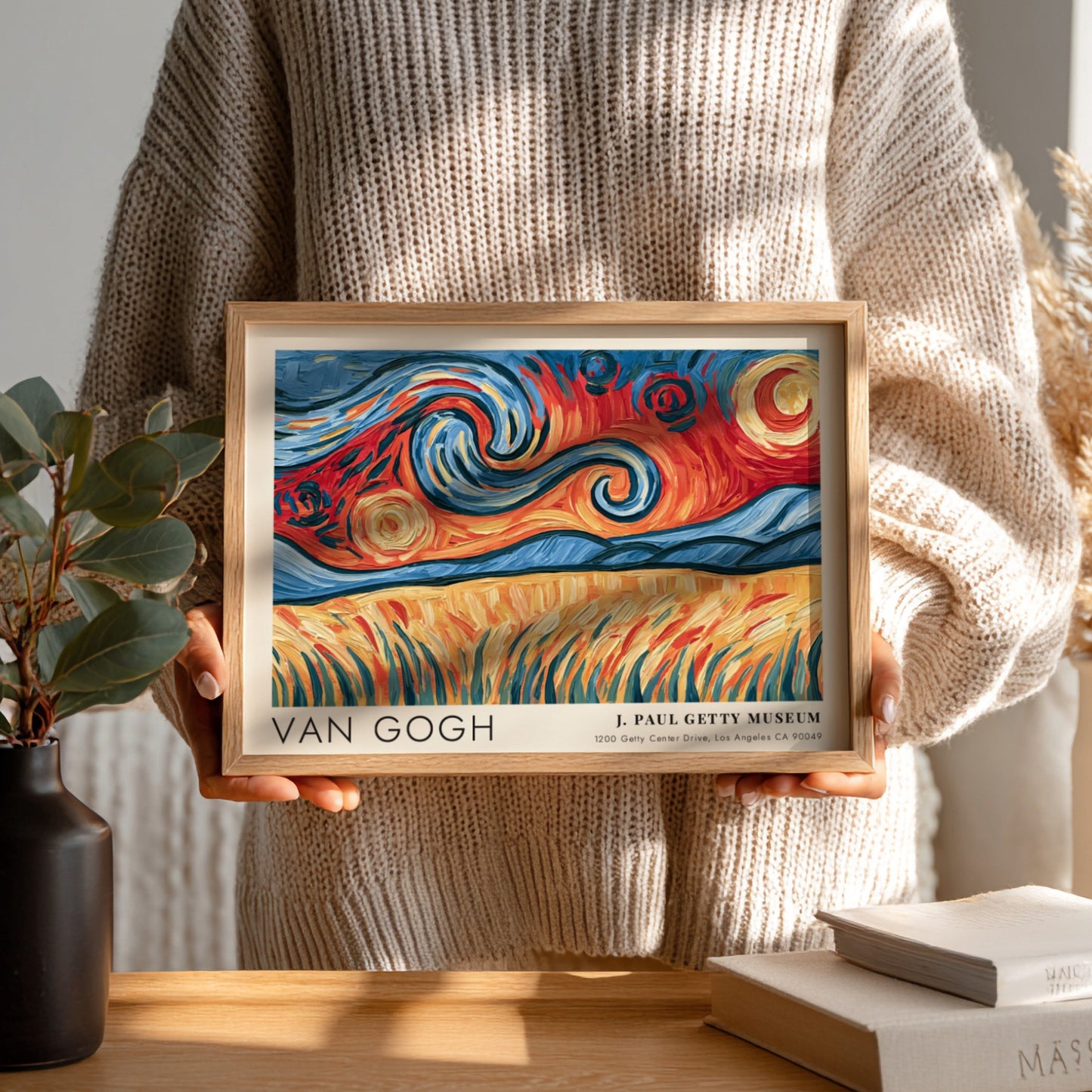 Irises poster featuring vibrant colors and Van Gogh's unique style