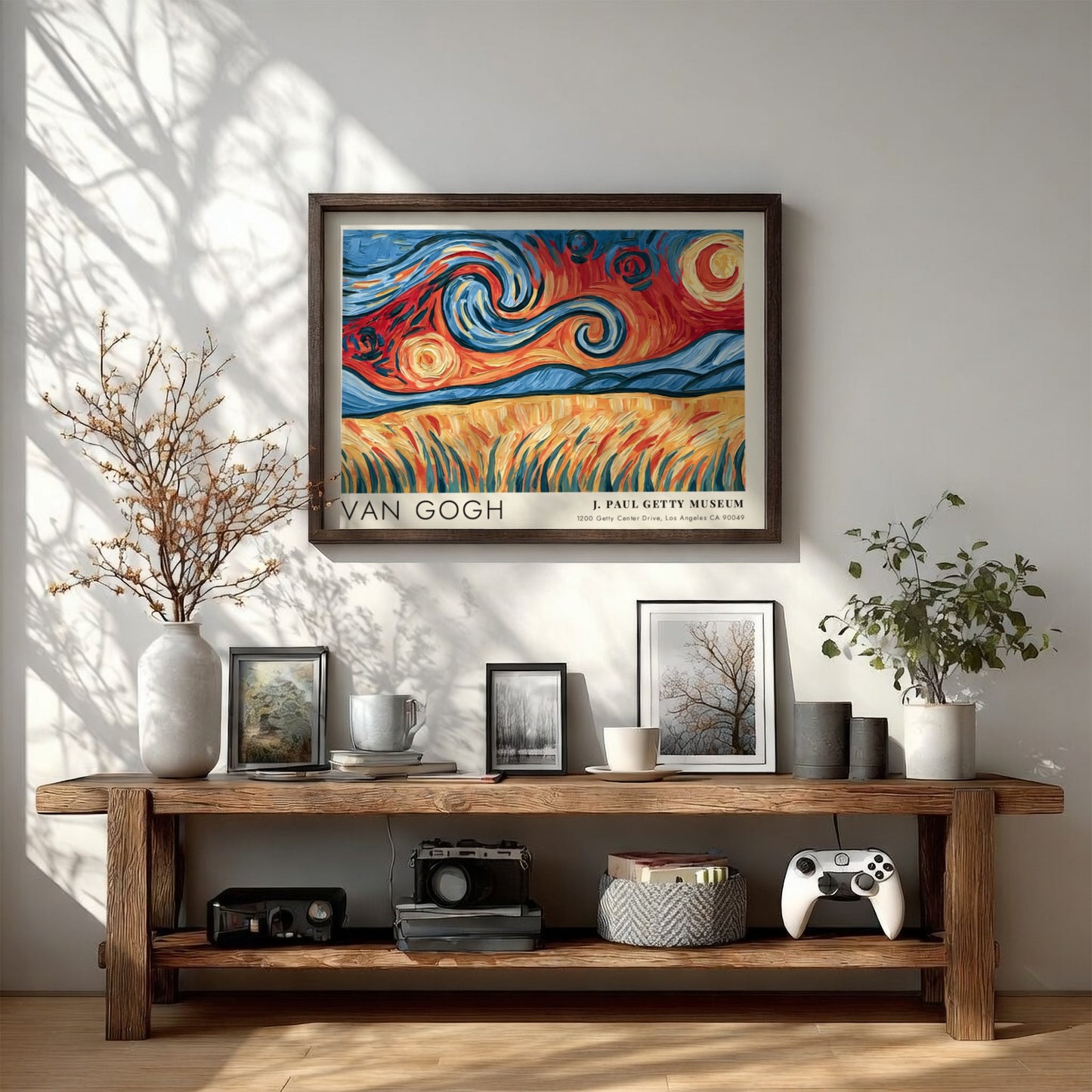 Irises poster featuring vibrant colors and Van Gogh's unique style