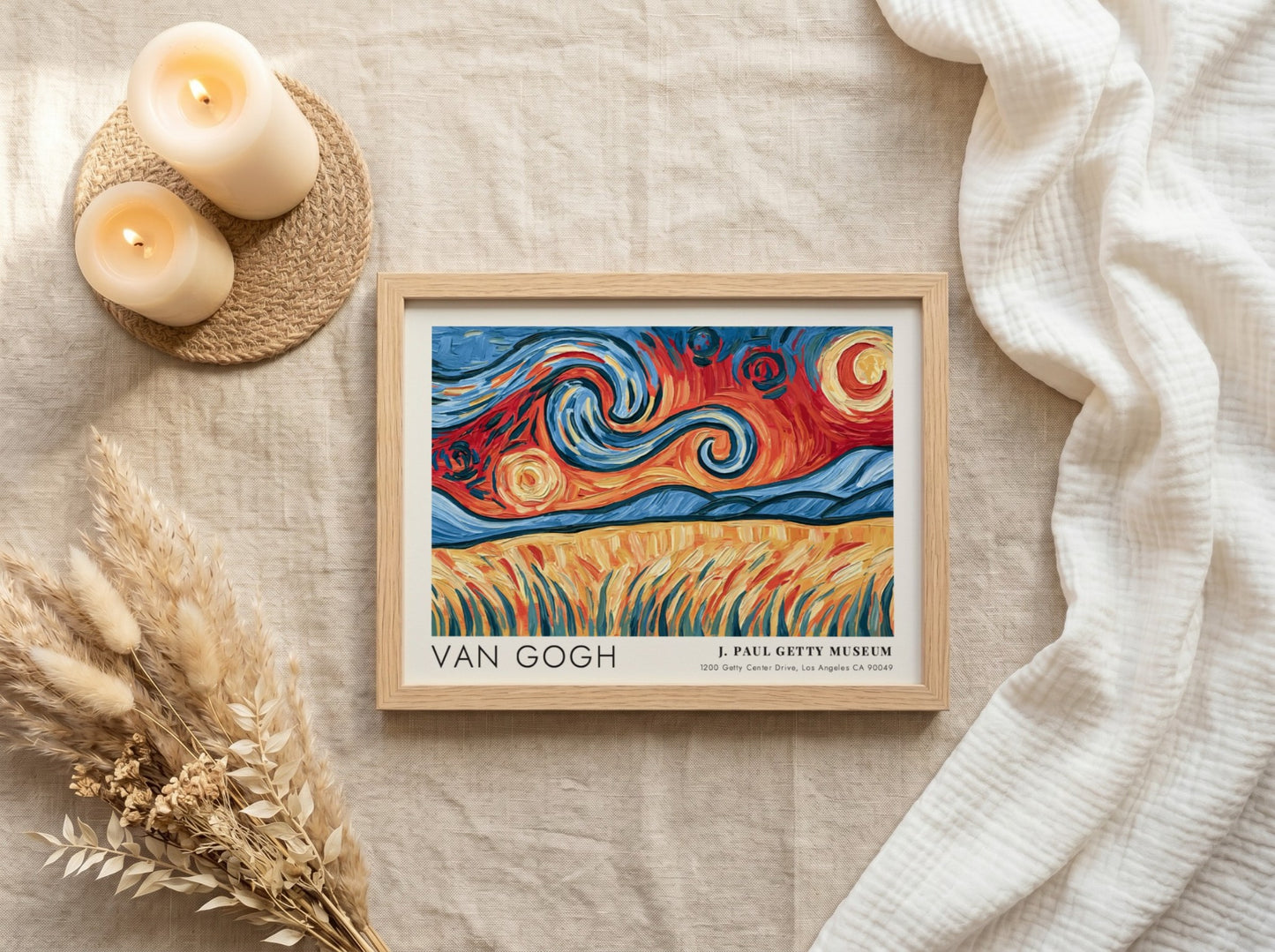 Irises poster by Van Gogh featuring vibrant purples and greens in a landscape style