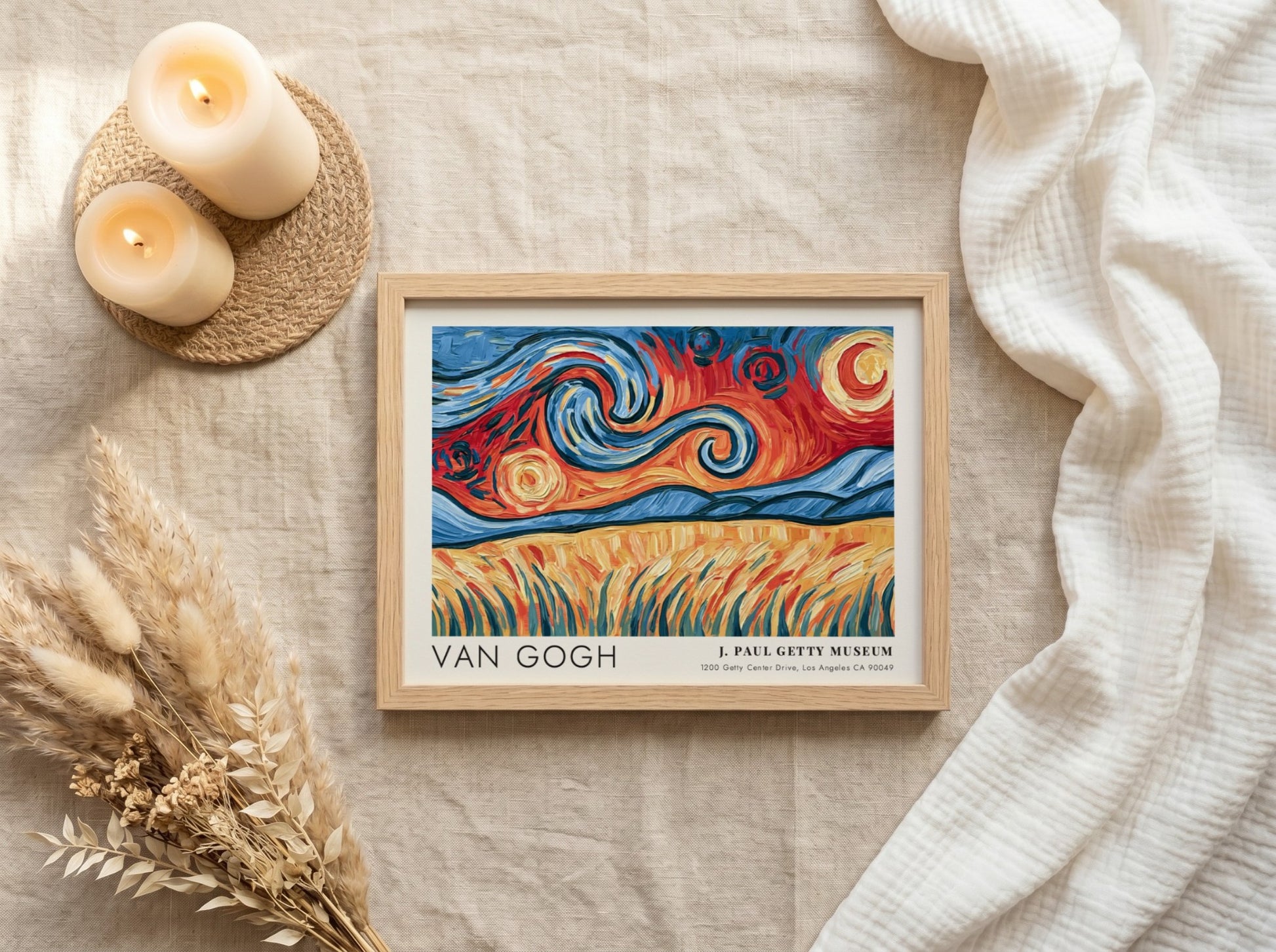 Irises poster by Van Gogh featuring vibrant purples and greens in a landscape style