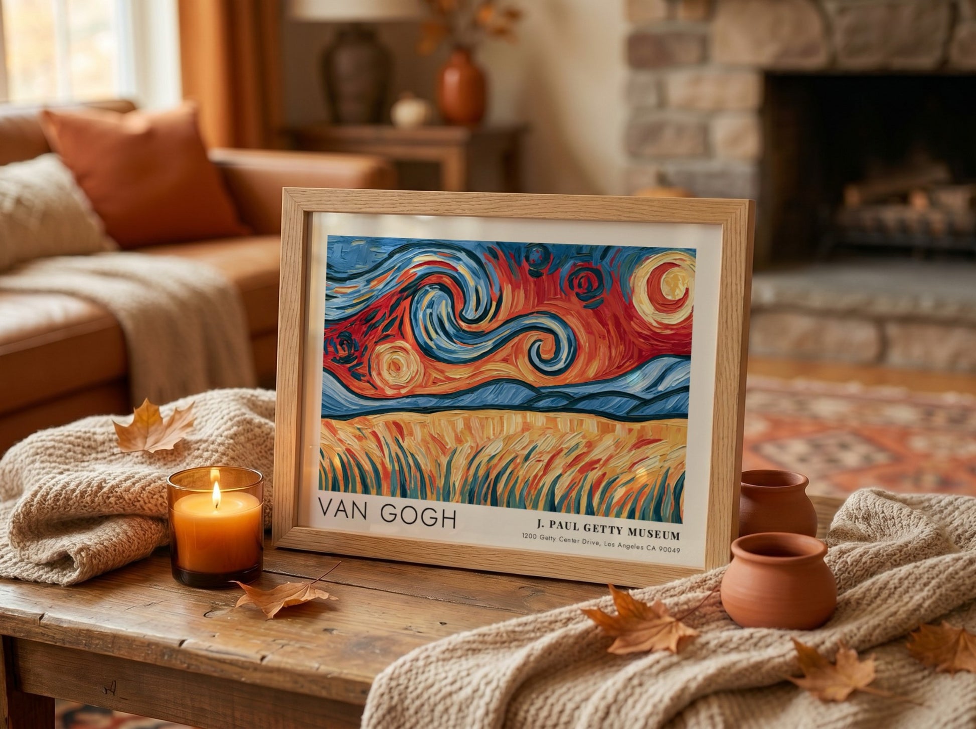 Irises poster by Van Gogh featuring vibrant purples and greens in a landscape style