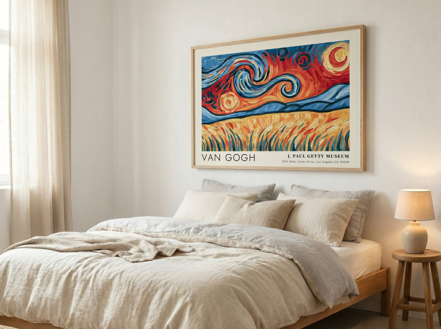Irises poster by Van Gogh featuring vibrant purples and greens in a landscape style