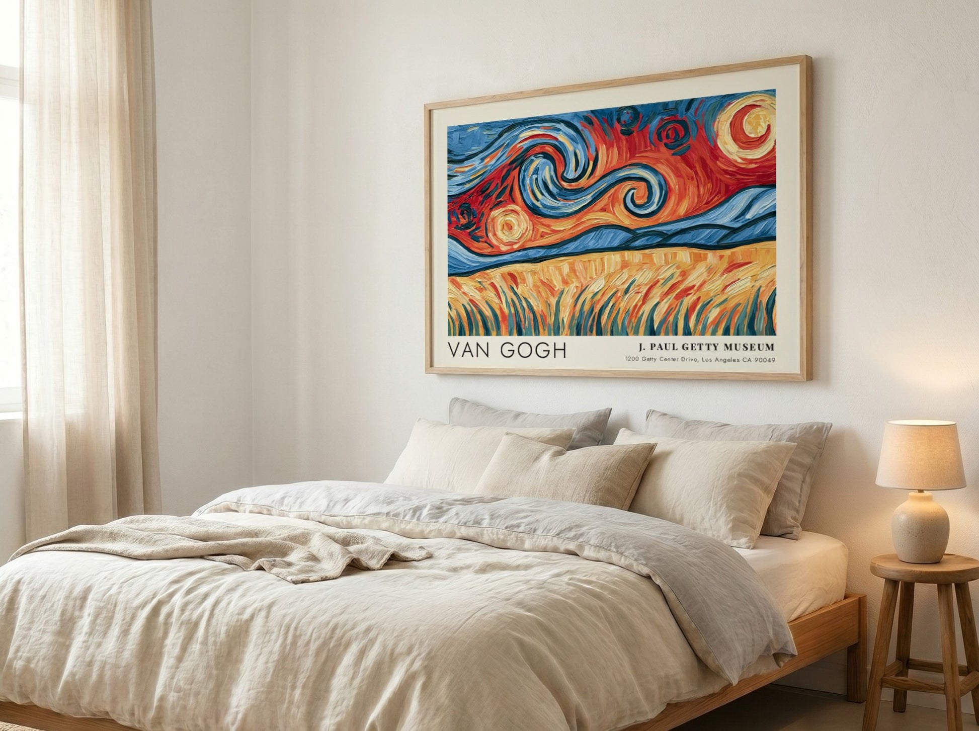 Irises poster by Van Gogh featuring vibrant purples and greens in a landscape style
