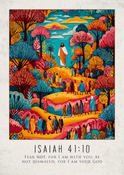 Isaiah 41:10 Bible Verse Poster - Christian Wall Art