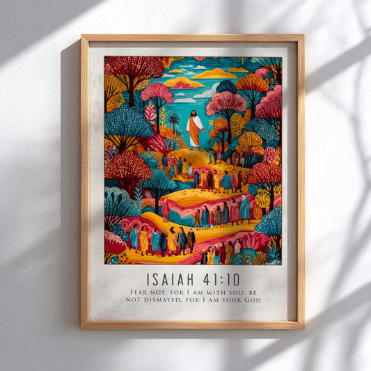 Isaiah 41:10 Bible Verse Poster - Christian Wall Art