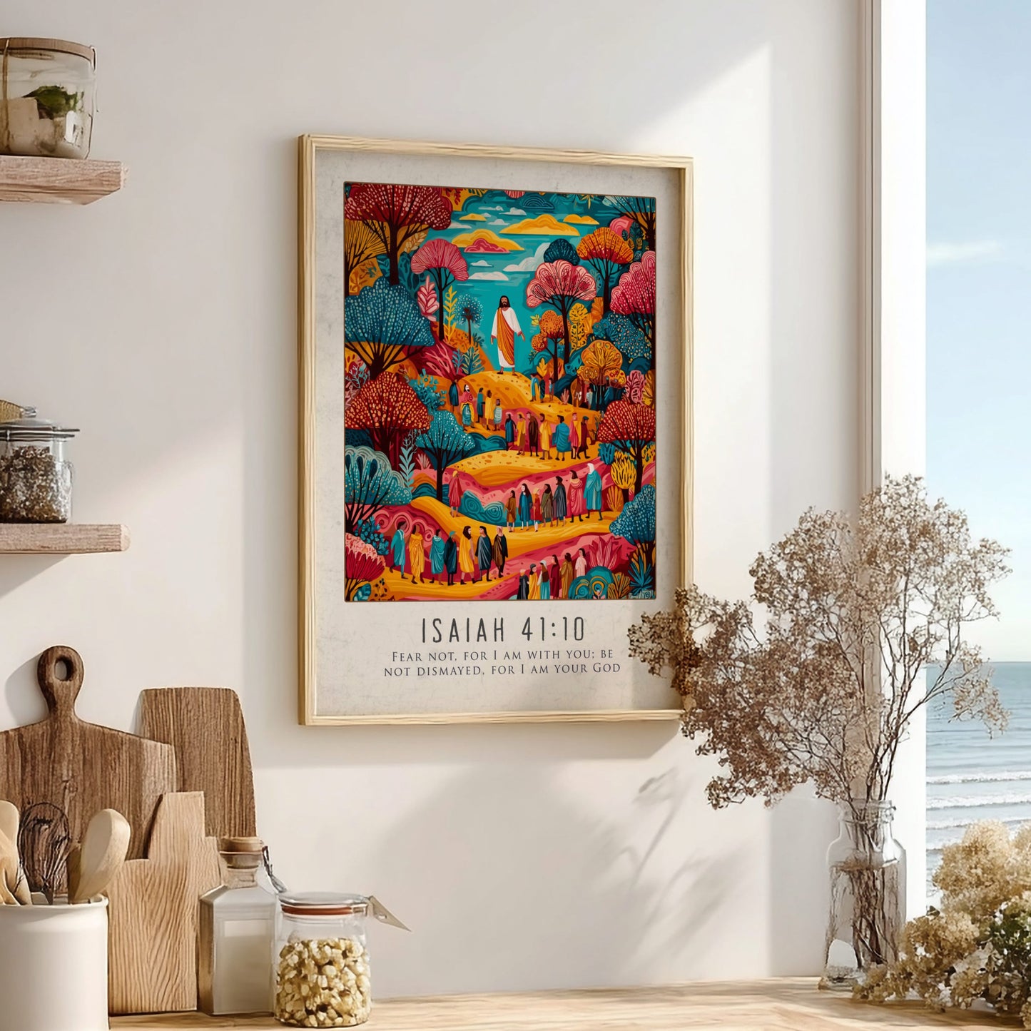 Isaiah 41:10 Bible Verse Poster - Christian Wall Art