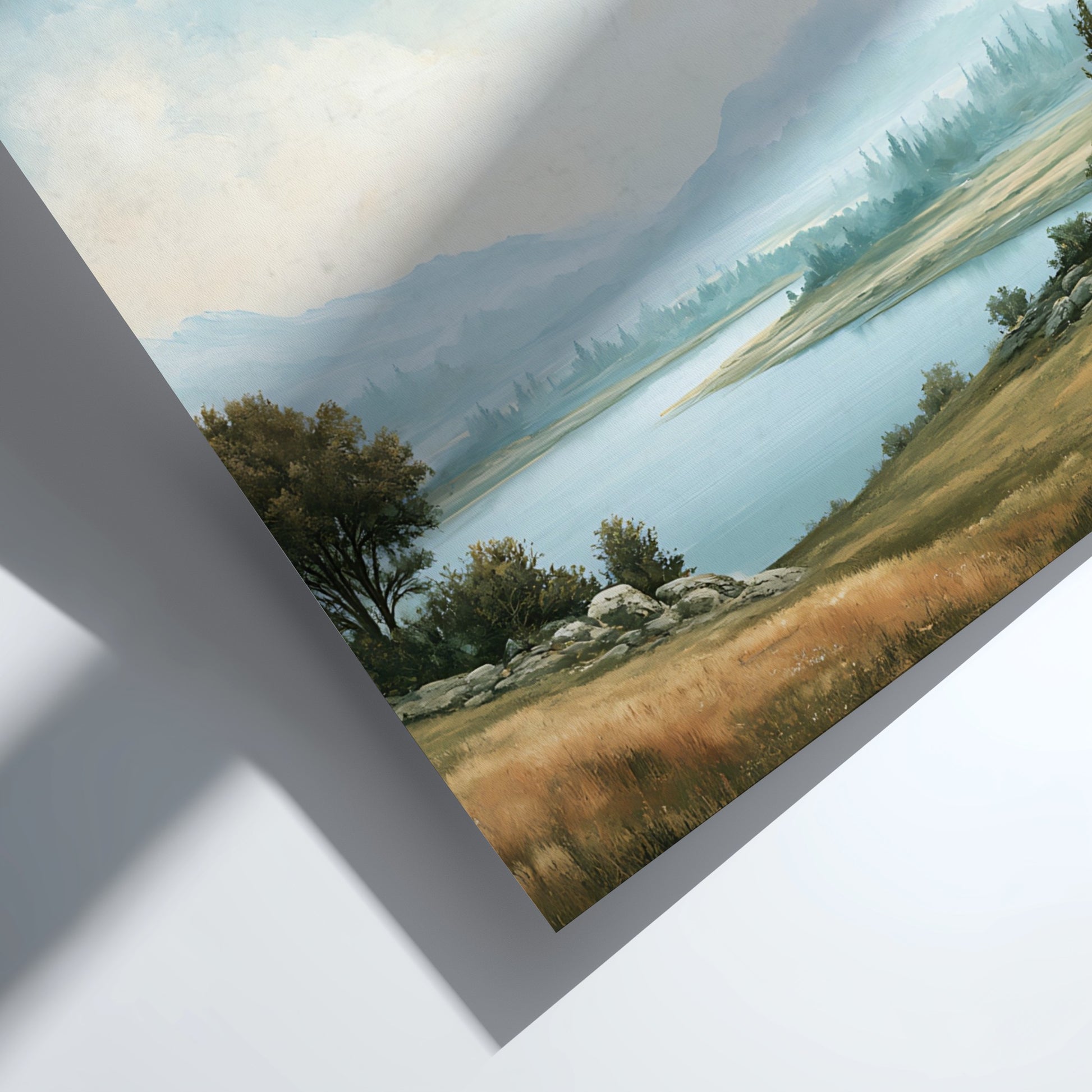 Poster featuring a serene lake landscape with the quote Thou wilt keep him in perfect peace.