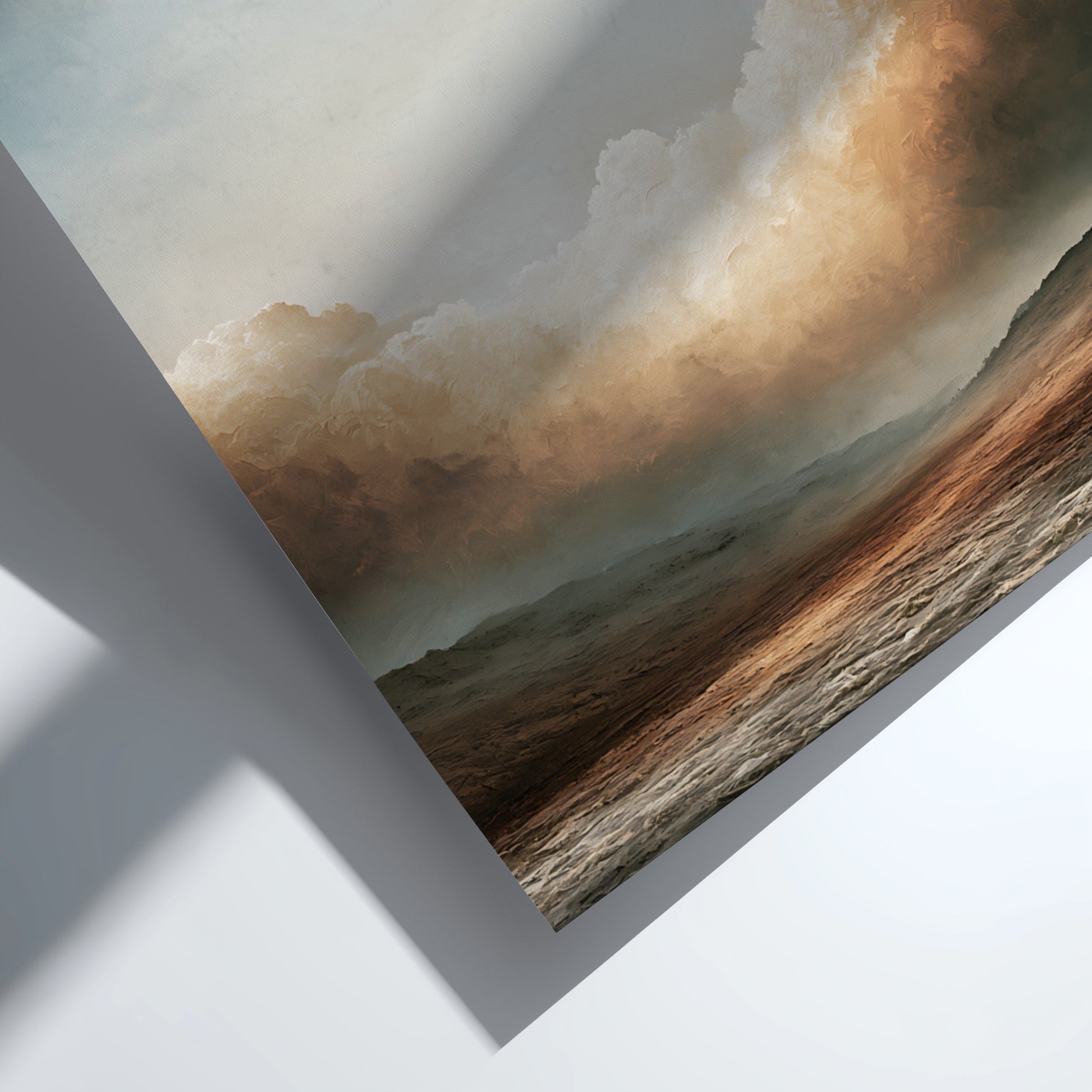 Poster featuring Isaiah 41:10 text over a serene desert landscape with cloudy skies.
