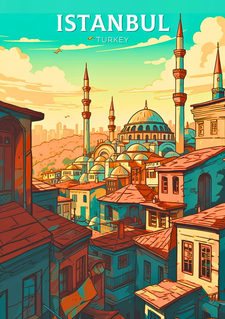 Europe ISTANBUL TRAVEL PRINT - TURKEY WALL ART