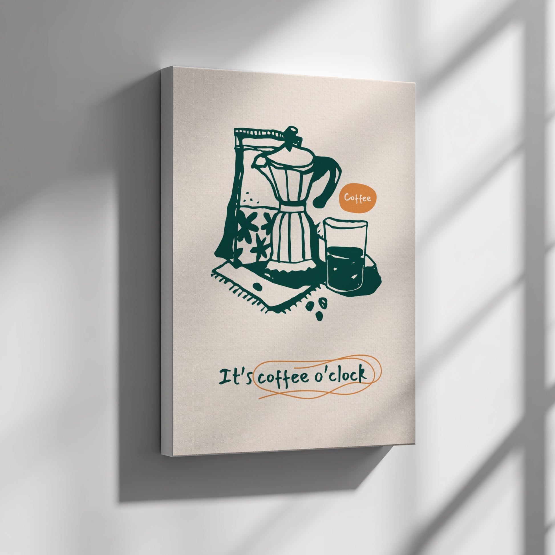 It's Coffee O'Clock Poster - Funny Coffee Time Wall Art Print